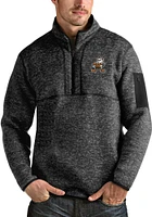 Antigua Cleveland Browns Mens Black Fortune Long Sleeve Qtr Zip Pullover