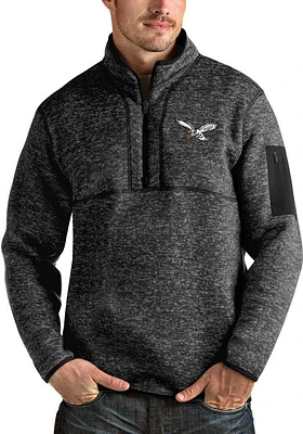 Antigua Philadelphia Eagles Mens Fortune Long Sleeve Qtr Zip Pullover