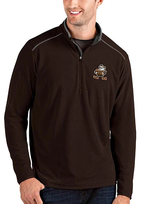 Antigua Cleveland Browns Mens Brown Glacier Series Long Sleeve Qtr Zip Pullover