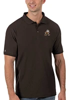 Antigua Cincinnati Reds Mens Black Pique Short Sleeve Polo