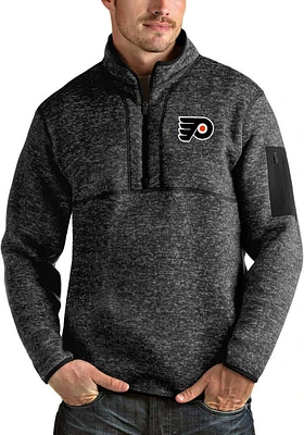 Antigua Philadelphia Flyers Mens Fortune Long Sleeve Qtr Zip Pullover