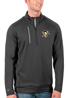 Antigua Pittsburgh Penguins Mens Black Generation Long Sleeve Qtr Zip Pullover