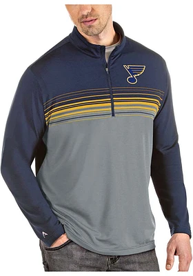 Antigua St Louis Blues Mens Navy Blue Pace Long Sleeve Qtr Zip Pullover