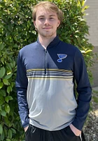 Antigua St Louis Blues Mens Navy Blue Pace Long Sleeve Qtr Zip Pullover