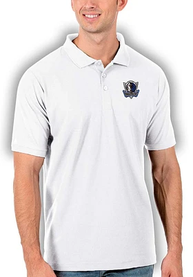 Antigua Dallas Mavericks Mens White Legacy Pique Short Sleeve Polo