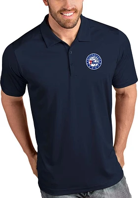 Antigua Philadelphia 76ers Mens Blue Tribute Short Sleeve Polo