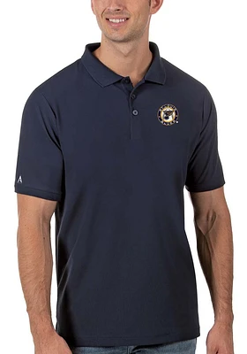 Antigua St Louis Blues Mens Navy Blue Legacy Pique Short Sleeve Polo