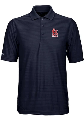 Antigua St Louis Cardinals Mens Navy Blue Illusion Short Sleeve Polo