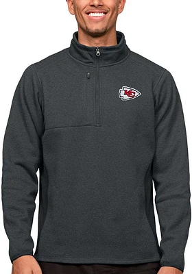 Antigua Kansas City Chiefs Mens Charcoal Course Pullover Jackets