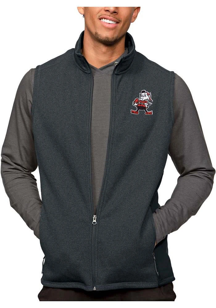 Antigua Cleveland Browns Mens Charcoal Course Sleeveless Jacket