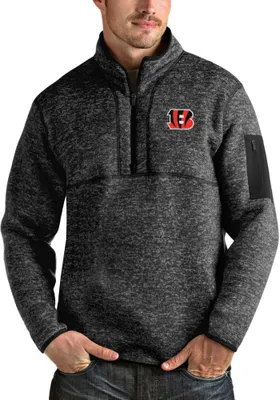 Antigua Cincinnati Bengals Mens Fortune Long Sleeve Qtr Zip Pullover