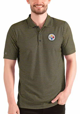 Antigua Pittsburgh Steelers Mens Black ESTEEM Short Sleeve Polo