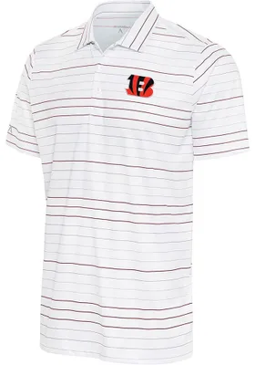 Antigua Cincinnati Bengals Mens White RYDER Short Sleeve Polo