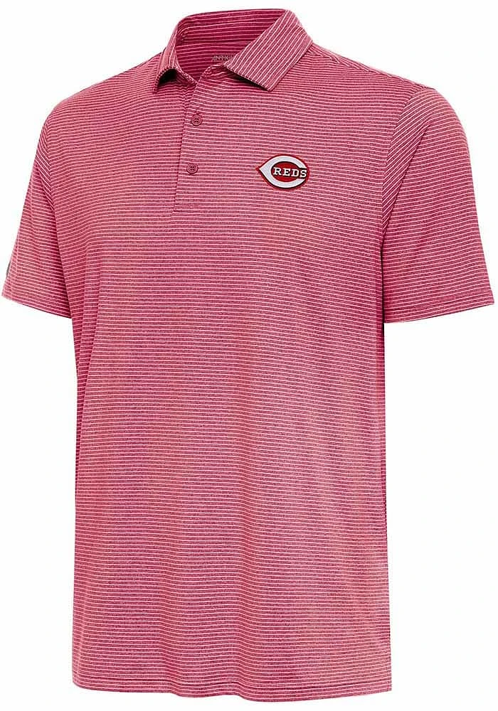 Antigua Cincinnati Reds Mens Red Scheme Short Sleeve Polo