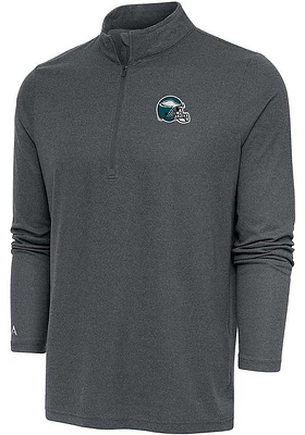 Antigua Philadelphia Eagles Mens Grey EPIC Long Sleeve Qtr Zip Pullover