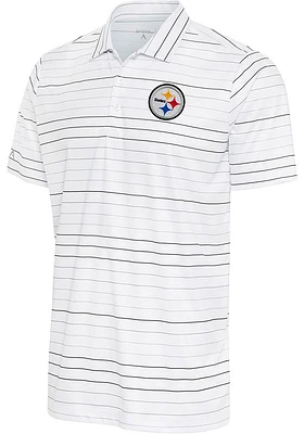Antigua Pittsburgh Steelers Mens White RYDER Short Sleeve Polo