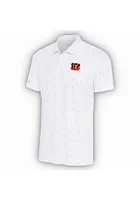 Antigua Cincinnati Bengals Mens White 19th HOLE Short Sleeve Polo