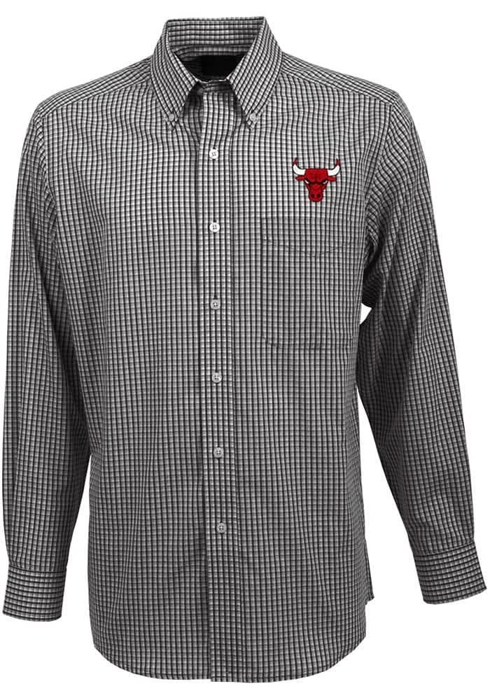 Antigua Chicago Bulls Mens Black Associate Long Sleeve Dress Shirt