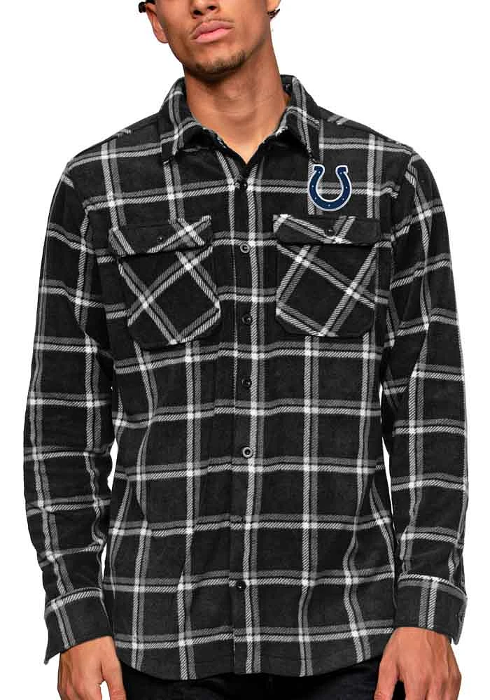 Antigua Indianapolis Colts Mens Black Industry Long Sleeve Dress Shirt