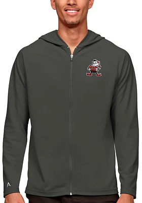 Antigua Cleveland Browns Mens Grey Legacy Long Sleeve Full Zip Jacket