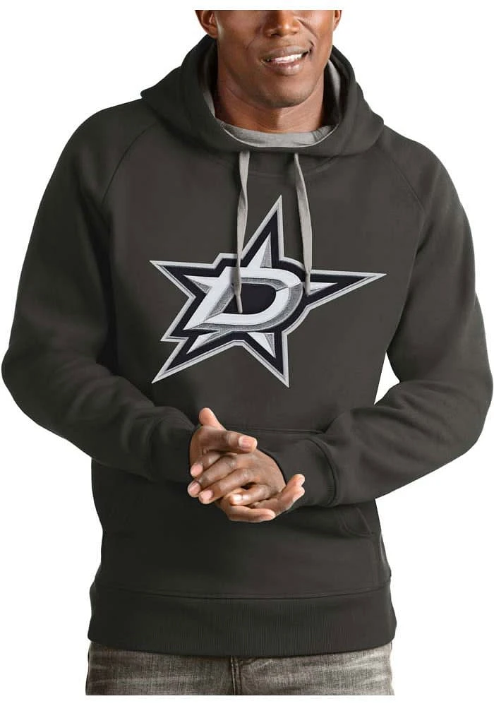 Antigua Dallas Stars Mens Charcoal Victory Logo Long Sleeve Hoodie