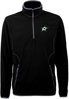 Antigua Dallas Stars Mens Black Ice Long Sleeve Qtr Zip Pullover