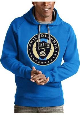 Antigua Philadelphia Union Mens Blue Victory Long Sleeve Hoodie