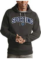 Antigua Sporting Kansas City Mens Grey Victory Long Sleeve Hoodie