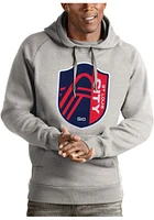 Antigua St Louis City SC Mens Grey Victory Long Sleeve Hoodie