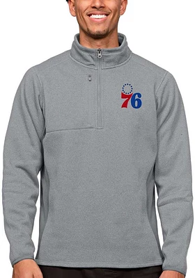 Antigua Philadelphia 76ers Mens Grey Course Pullover Jackets