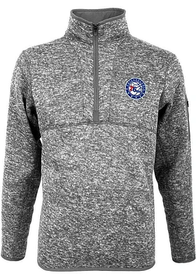 Antigua Philadelphia 76ers Mens Fortune Long Sleeve Qtr Zip Pullover
