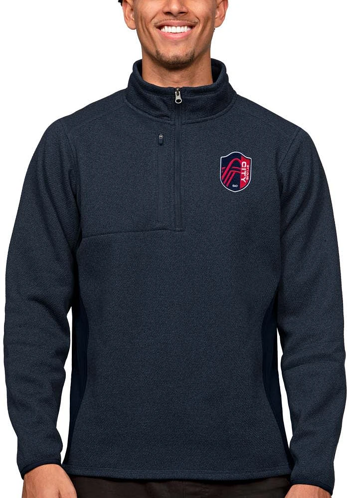 Antigua St Louis City SC Mens Navy Blue Course Pullover Jackets