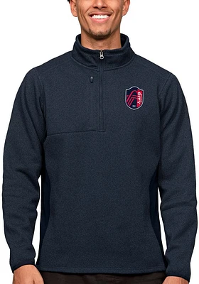 Antigua St Louis City SC Mens Navy Blue Course Pullover Jackets