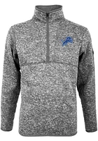 Antigua Detroit Lions Mens Grey Fortune Long Sleeve Qtr Zip Pullover
