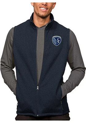 Antigua Sporting Kansas City Mens Navy Blue Course Sleeveless Jacket