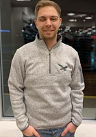 Antigua Philadelphia Eagles Mens Grey Fortune Long Sleeve Qtr Zip Pullover