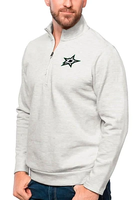 Antigua Dallas Stars Mens Grey Gambit Long Sleeve Qtr Zip Pullover
