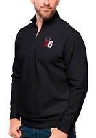 Antigua Philadelphia 76ers Mens Black Gambit Long Sleeve Qtr Zip Pullover