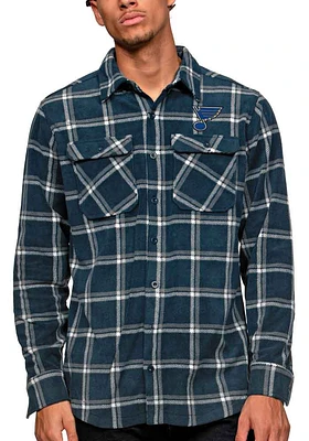 Antigua St Louis Blues Mens Navy Blue Industry Long Sleeve Dress Shirt