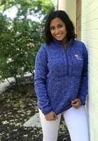 Antigua Kansas Jayhawks Womens Blue Fortune Qtr Zip