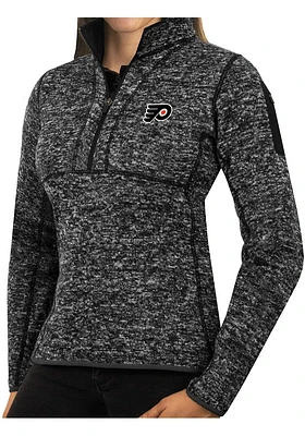 Antigua Philadelphia Flyers Womens Black Fortune Qtr Zip