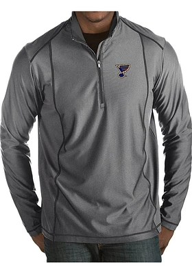 Antigua St Louis Blues Mens Grey Tempo Long Sleeve Qtr Zip Pullover