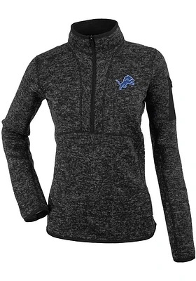 Antigua Detroit Lions Womens Black Fortune Qtr Zip