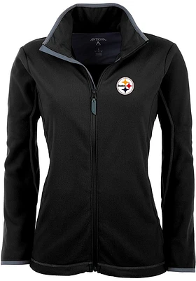 Antigua Pittsburgh Steelers Womens Black Ice Polar Fleece Medium Weight Jacket