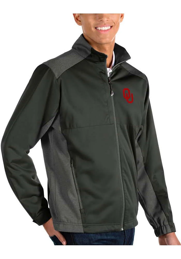 Antigua Oklahoma Sooners Mens Charcoal Revolve Light Weight Jacket
