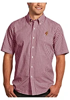 Antigua Cleveland Cavaliers Mens Red Scholar Short Sleeve Dress Shirt