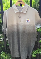Antigua Pittsburgh Steelers Mens Grey Track Short Sleeve Polo