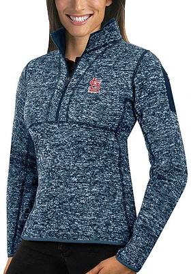 Antigua St Louis Cardinals Womens Navy Blue Fortune Qtr Zip