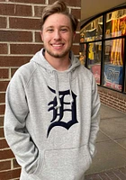 Antigua Detroit Tigers Mens Grey Victory Logo Long Sleeve Hoodie