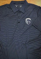 Antigua Sporting Kansas City Mens Navy Blue Quest Short Sleeve Polo